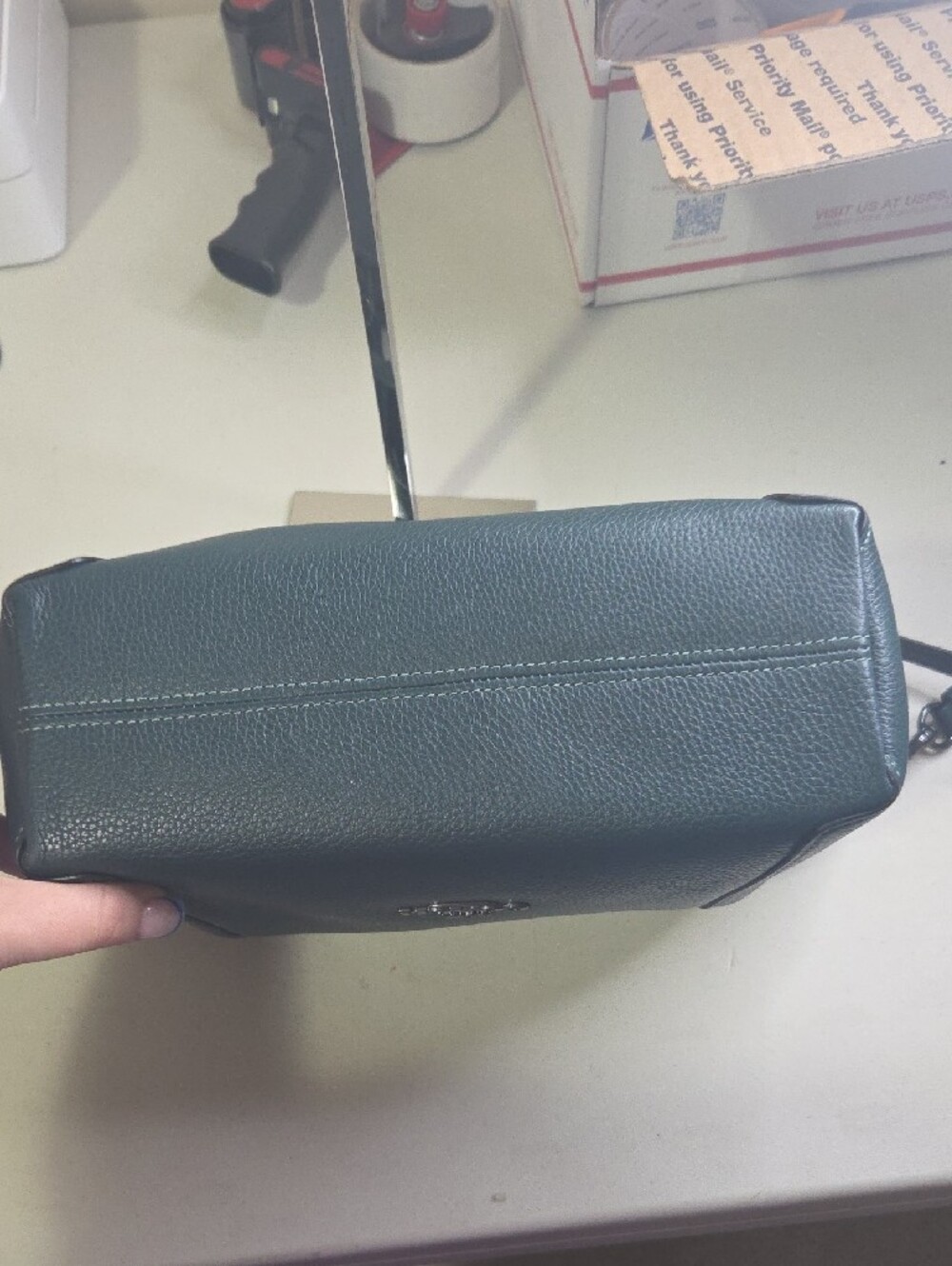 Coach Kacey Pebble Leather Satchel Handbag in Deep Green - Picture 11 of 11